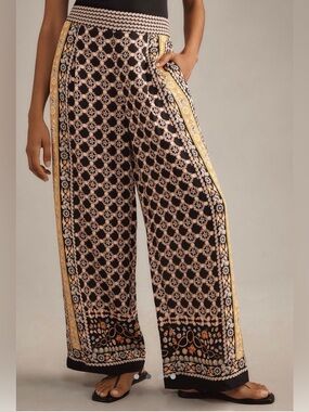 Anthropologie x Ranna Gill Seashell Linen Wide Leg Pants NWT